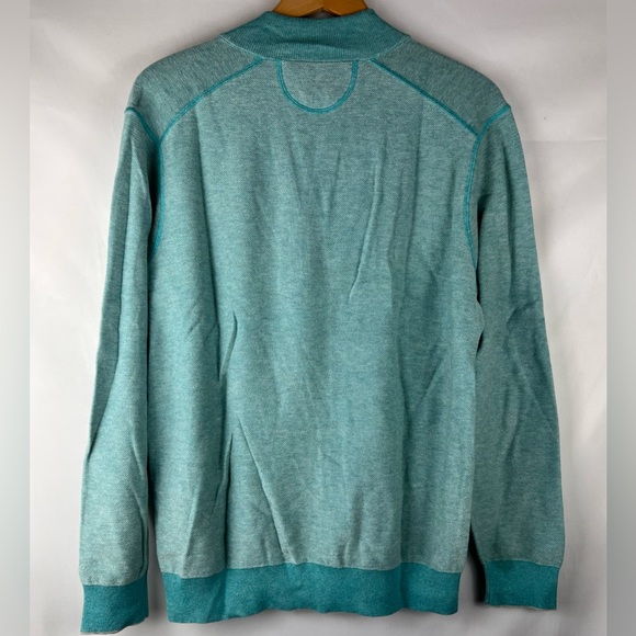 Men’s Raffi Turquoise Quarter Zip Sweater - Picture 5 of 6